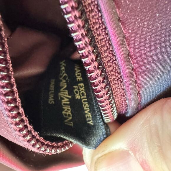 Yves Saint Laurent NWT Opium Red Iridescent Tasseled Zippered Makeup Bag Pouch - Picture 7 of 8